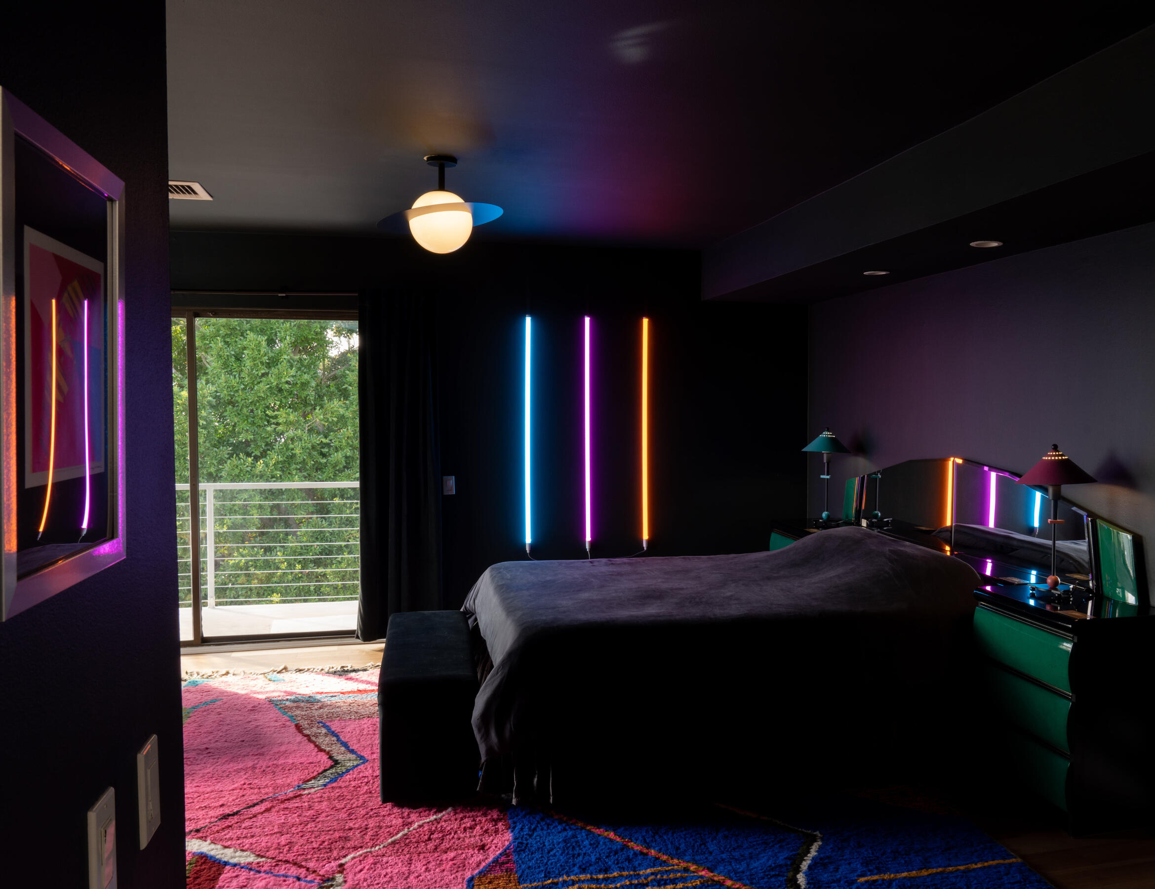 Decadence and hedonism from the 70s and 80s in this white modernist home in the hills.